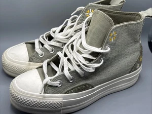 Converse Lift Plateau Hi Top "Autumn Embroidery" grün geblümt A05069C Gr. 5,5 - Bild 1 von 15