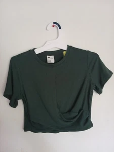 Teen Girls Crop Top 10/12 All In Motion Forest Green Short Sleeve - Picture 1 of 3