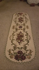 Vintage Floral Table Runner, Floral And Filligree Design, 39" X 14" - Picture 1 of 7