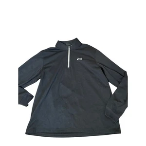 Oakley mens 1/4 zip up black embroidered Logo pull over sweatshirt SZ XL  - Picture 1 of 5