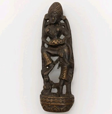 Perilla de manija de puerta de latón hecha a mano estilo victoriano antiguo con forma de dama bailarina Foto 1 de 4