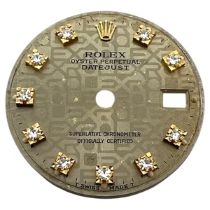 Genuine Rolex Datejust 26mm Factory Diamond Anniversary Dial Grey & Gold 6917 - Picture 1 of 4