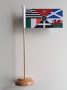 Pan Celtic Nations Wooden Table Flag - LAST FEW - Picture 1 of 4