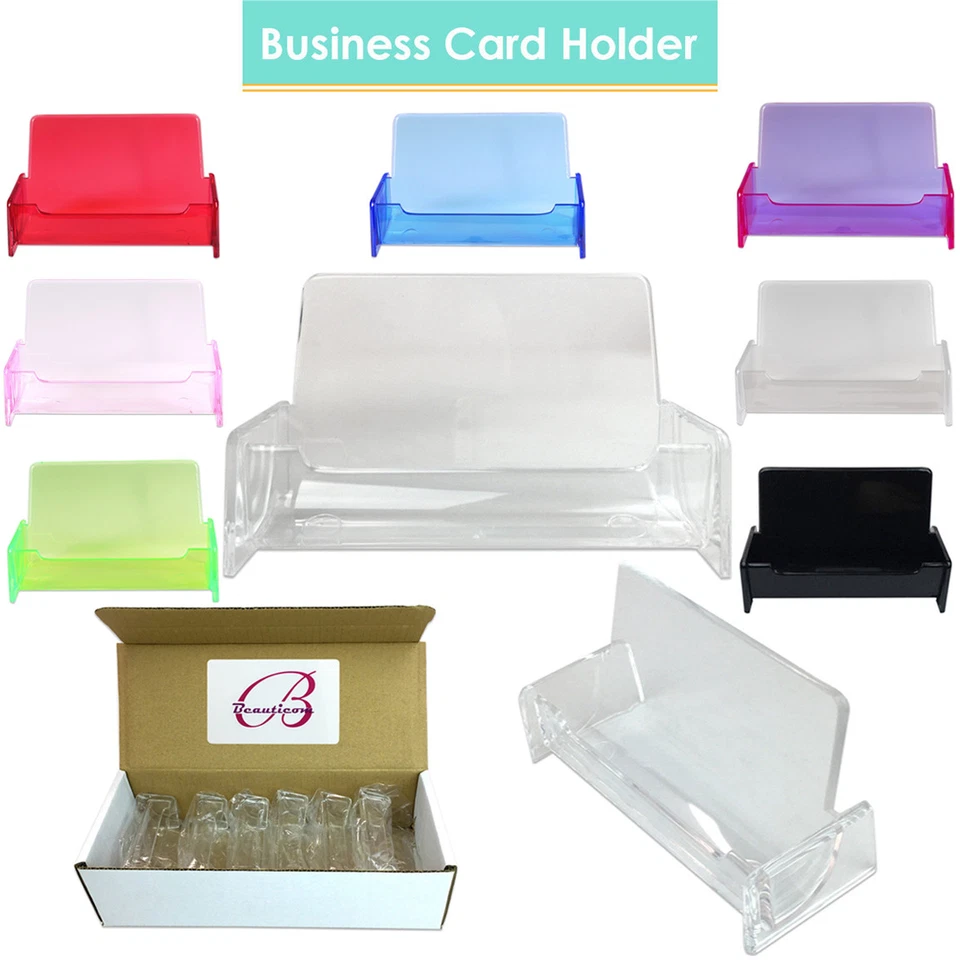 12 High Graded Acrylic Plastic Business Name Card Holder Display Stand Desktop - Image 1 of 1