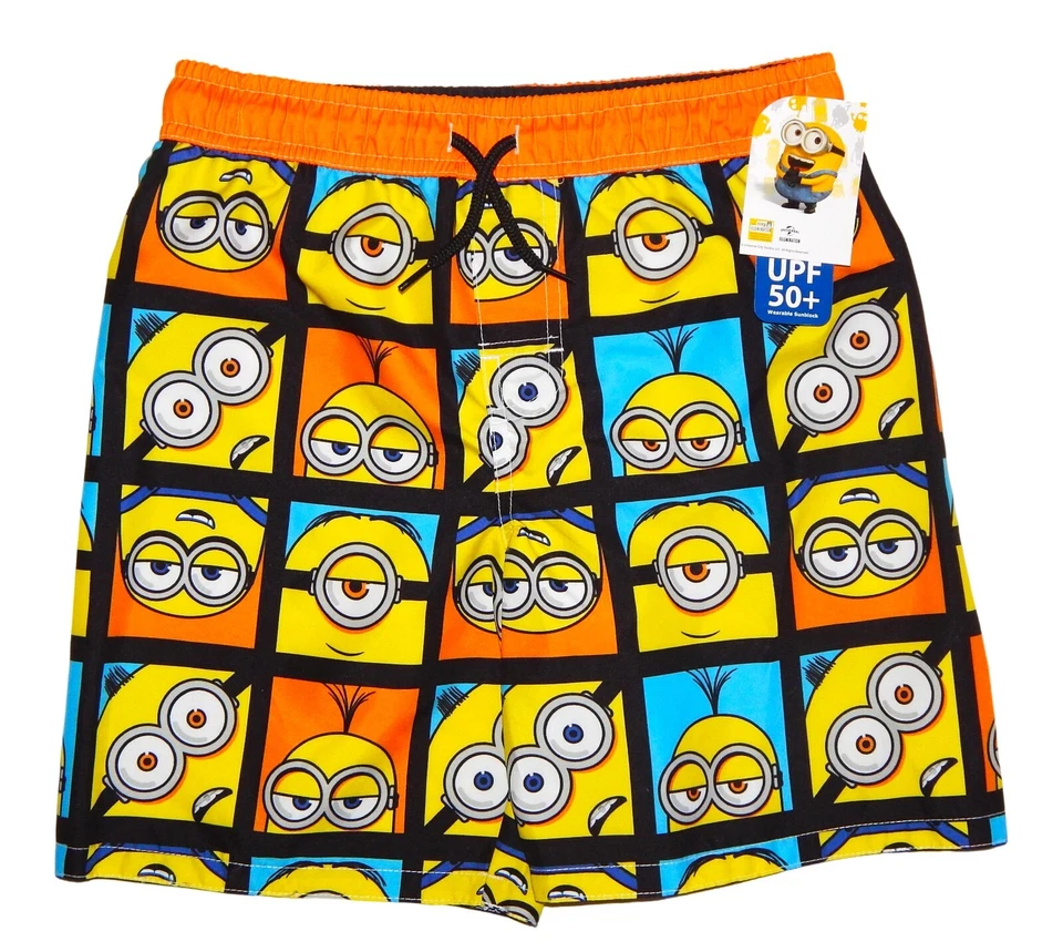 MINIONS DESPICABLE ME UPF50+ Swim Trunks Bathing Suit Boys Sizes 4, 5-6 or 7 NWT - Image 1 of 1
