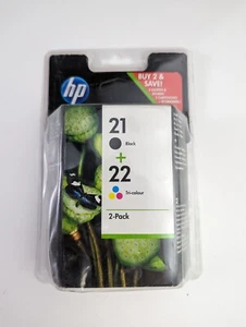Genuine HP Inkjet 2Pack 21 Black + 22 Tricolor Expired/Caducado 05.2018 for 3920 - Zdjęcie 1 z 8