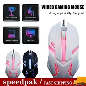Wired Gaming Mouse LED Laptop PC Computer Optical Mice mouse d.1w computer G8J4 - Picture 1 of 14