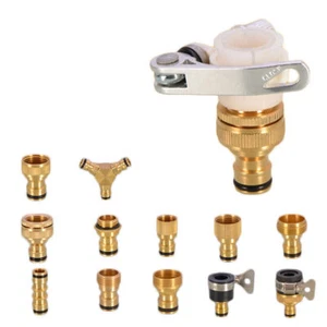 Messinggewindeschlauch Wasserhahn Adapter Gartenarbeit Wasserleitung Stecker Rohrverschraubung - Bild 1 von 19