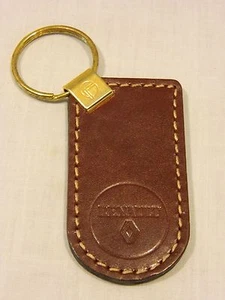 Llavero RENAULT de cuero genuino borgoña vintage - Nuevo/antiguo stock - Imagen 1 de 2