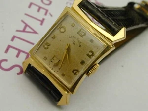 VINTAGE 1940S 1950S LORD ELGIN 17 JEWEL MANS GOLD FILLED WRIST WATCH - Picture 1 of 9
