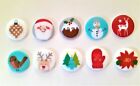 10 Christmas Novelty Craft Buttons 23mm 2 hole Choice designs - Free Postage
