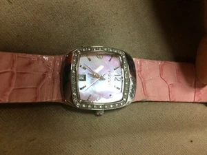Ladies Pink F2 Fossil Watch With Leather Band And Date ES 9720 - Picture 1 of 11