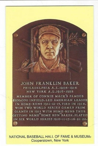 BASEBALL HOF POSTCARD JOHN FRANKLIN BAKER (ELECTED 1955) Cover