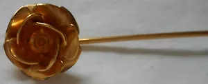 Broche prendedor de solapa vintage años 70 oro flor rosa lupita hapachico - Imagen 1 de 4