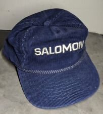 Vintage Salomon Corduroy Mountain Blue SnapBack Cap Hat - VERY RARE