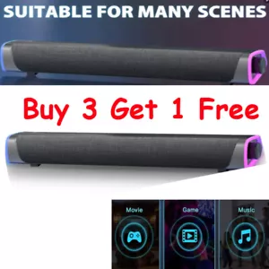 Wired Bluetooth Sound Bar Computer Stereo Speakers USB For PC Desktop Laptop - Picture 1 of 14