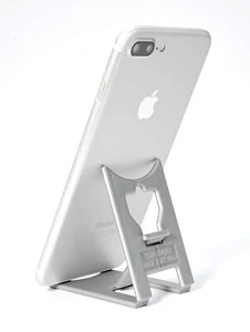 iPhone Smartphone Holder : SILVER iClip Stand : Travel Desktop Stand Support - Picture 1 of 6