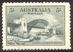 AUSTRALIA #132 MInt NH - 1932 5sh Sydney Harbor Bridge - Picture 1 of 1