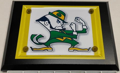 DIE HARD FAN NOTRE DAME IRISH FIGHTING LOGO PHOTO/CARD PLAQUE FOR MAN CAVE WALL Cover