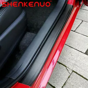 Auto Accessories 4D Glossy Carbon Fiber Vinyl Car Scuff Plate Door Sill Stickers - Foto 1 di 12