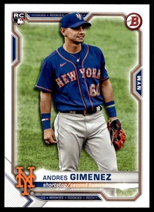 2021 Bowman 8 Andres Gimenez   New York Mets  Rookie Baseball Card