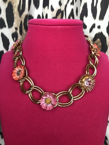 UNDERCOVER Collana Betsey Johnson Vintage Giardino Segreto Nero Bianco Pois Rosa Fiori