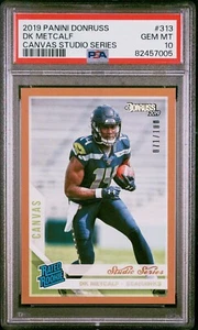 2019 Donruss DK Metcalf Canvas Studio Series Rated Rookie RC #071/100 PSA 10 - Picture 1 of 2