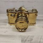 Vintage GOLD 35mm Camera 9" Ceramic Photography Decor Collectible Home Display