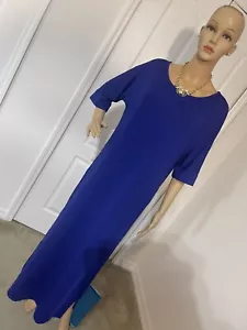Casual Loose, Long Maxi 3/4 Sleeves Side Split, Tunic Shirt Dress, Size: Medium - Picture 1 of 8