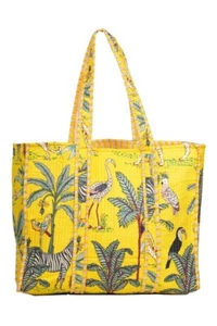 Indian Yellow Forest Cotton Handbag Tote Bag Women's Beach 100% Cotton Handbags - Picture 1 of 4