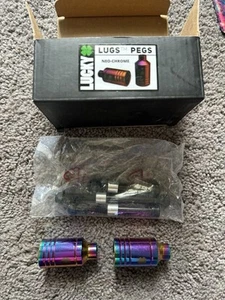 Lucky LUGS Scooter Peg Sets Gold And Multi Color New - Picture 1 of 5