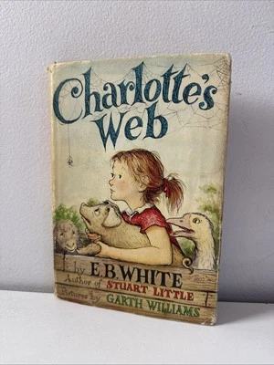 CHARLOTTE'S WEB First Edition A-M Version E. B. White, Rare Vintage HC Jacket DJ Foto 1 de 4