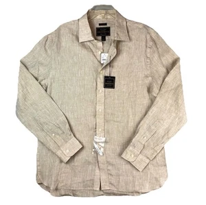 Jos A Bank Mens Large Linen Button Up Shirt Summer Business Casual Corpcore NWT - Picture 1 of 11