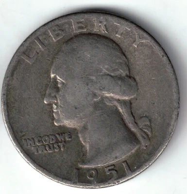 USA - 1951P - Washington ¼ $ - Silver Eagle - no mint mark - #21300 - Image 1 of 2