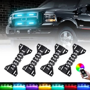 LED Grille Lights for Trucks - RGB Color - 4 Pods Front Grill Light - - Picture 1 of 7