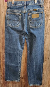 Wrangler Classic Boys Youth Western Denim Blue Jeans Sz 16 Slim rodeo ranch - Picture 1 of 5