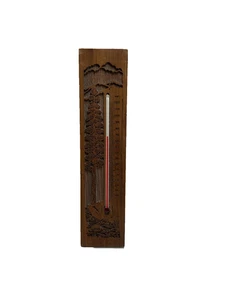 Termómetro de pared analógico de nogal americano Lasercraft temperatura Fahrenheit de colección - Imagen 1 de 8