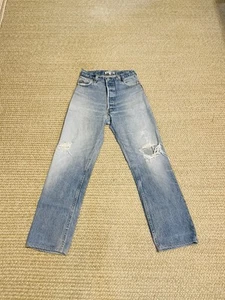 Re/Done Levi Womens Ultra High Rise Jeans 26/29" Light Wash Whiskered - Picture 1 of 9