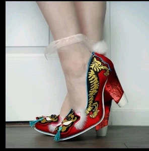 Irregular Choice Rubí Sobre Orient Zapatos en Rojo, Talla 6 - Imagen 1 de 11