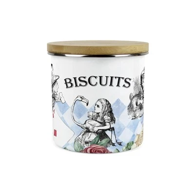 Alice's Adventures in Wonderland Biscuits Canister - Food Storage Container Gift - Image 1 of 4
