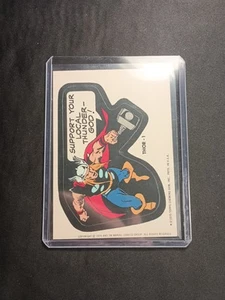 ¡PEGATINAS THOR 1975 TOPPS MARVEL SUPER HEROES APOYA A TU DIOS LOCAL DEL TRUENO! CERA - Imagen 1 de 14