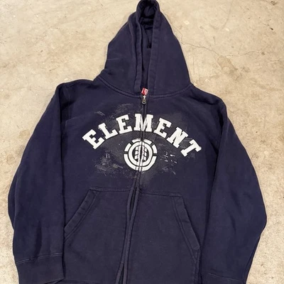 Element Skateboards Hombres Sudadera con Capucha Talla XS Azul Cremallera Patinador Grunge De Colección Y2k Foto 1 de 4