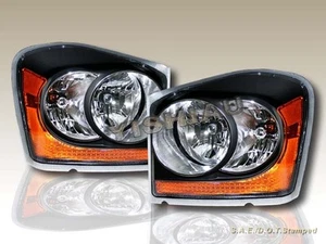2004-2006 DODGE DURANGO BLACK AMBER HEADLIGHTS PAIR OE STYLE BULBS INCLUDED - Bild 1 von 2