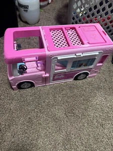 Barbie Camper RV Mattel 2019 Pop Up Pink Van 3 In 1 Dream Home Not Complete  - Picture 1 of 6