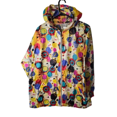 Chaqueta cortavientos Everlast multicolor elástica con capucha cremallera completa hippie para mujer M Foto 1 de 4