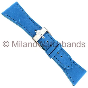 26mm Glam Rock High Quality Hand Made Aqua Blue Patent Calf Stitched Watch Band - Picture 1 of 5