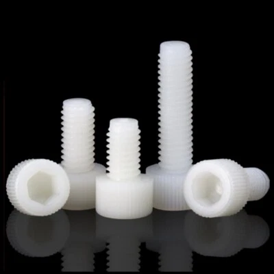 White Nylon Hexagon Head Socket Cap Screw M3M4M5M6M8M10M12 Plastic Allen Bolts