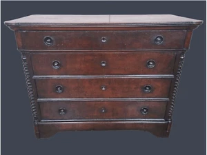 CASSETTONE IN NOCE LUIGI FILIPPO INTEGRO E ORIGINALE DI EPOCA 800' - Foto 1 di 13