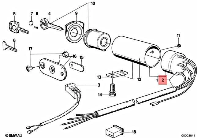 Interruptor de bloqueo de encendido original BMW E12 E24 E3 cupé sedán OEM 61321366107 Foto 1 de 1