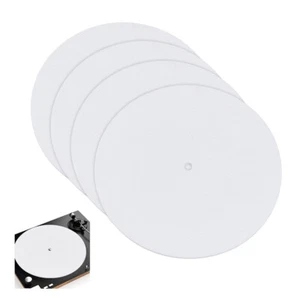 4pcs Felt CD Pads Flat Round White 185x3mm Hole: 7.5mm Craft Supplies - Picture 1 of 6